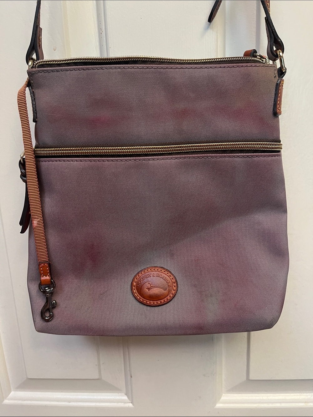 Dooney & Bourke Grey Nylon Crossbody Bag DAMAGED